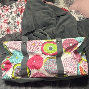 Thirty-One Large Floral Utility Tote- Pink, Blue, Green